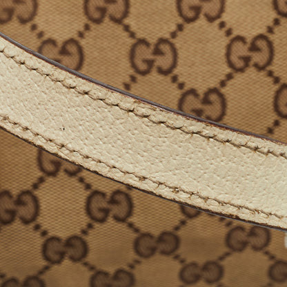 Gucci White/Beige GG Canvas Small Charmy Boston Bag