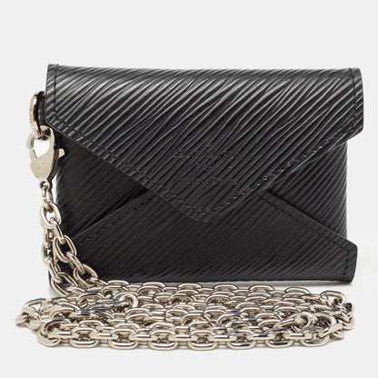 LOUIS VUITTON Black Epi Leather LV Pop Kirigami Necklace
