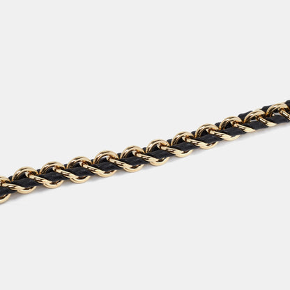 Louis Vuitton Black Braided Leather Chain Shoulder Bag Strap
