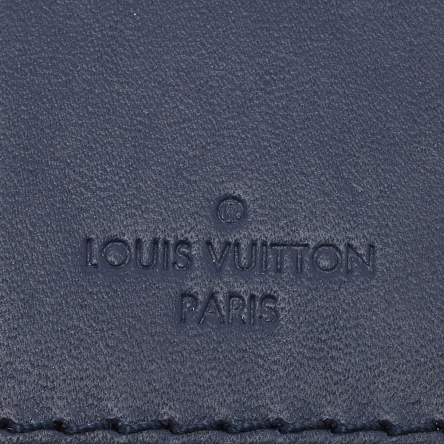 LOUIS VUITTON Navy Blue Leather Luggage Name Tag