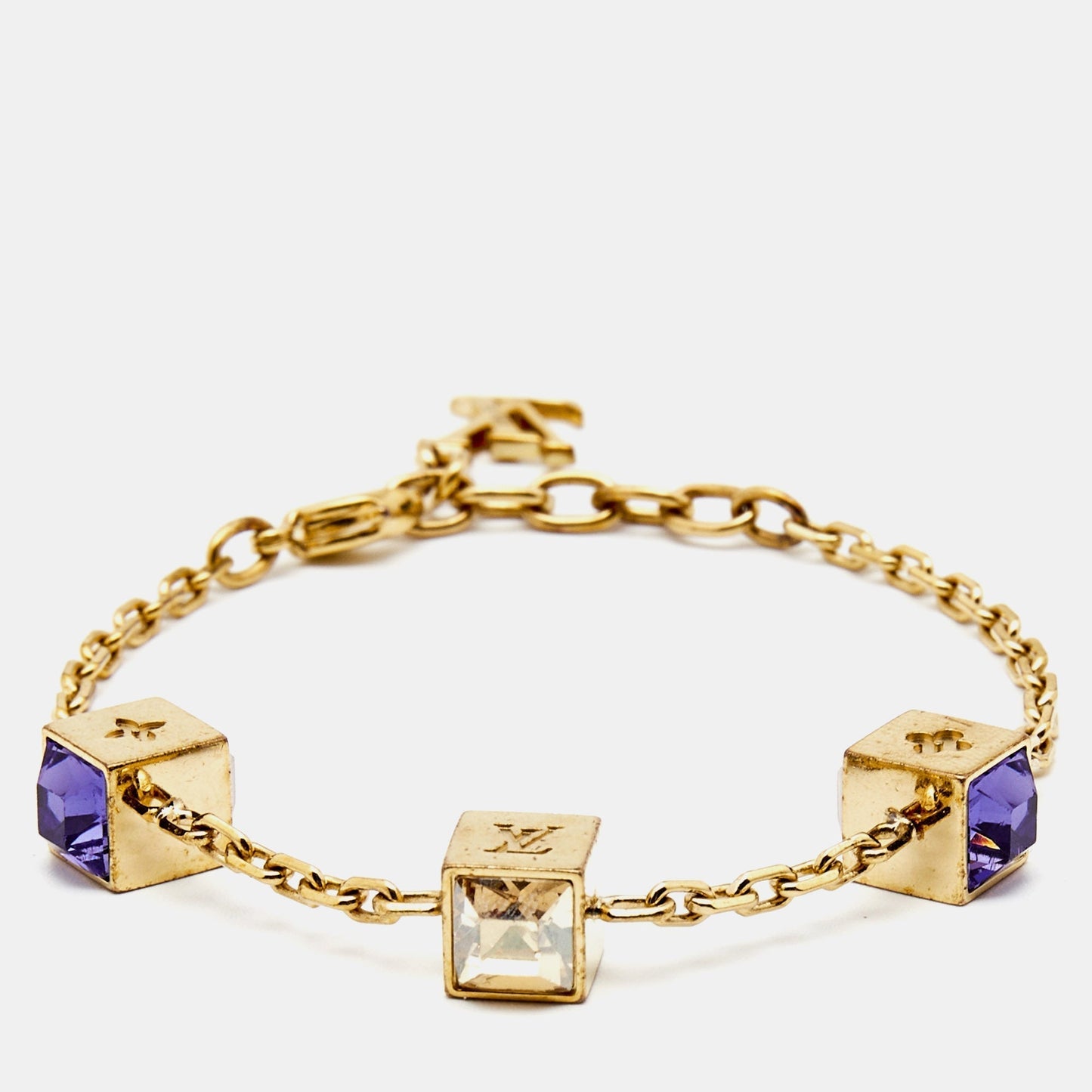 LOUIS VUITTON Gamble Crystals Gold Tone Bracelet