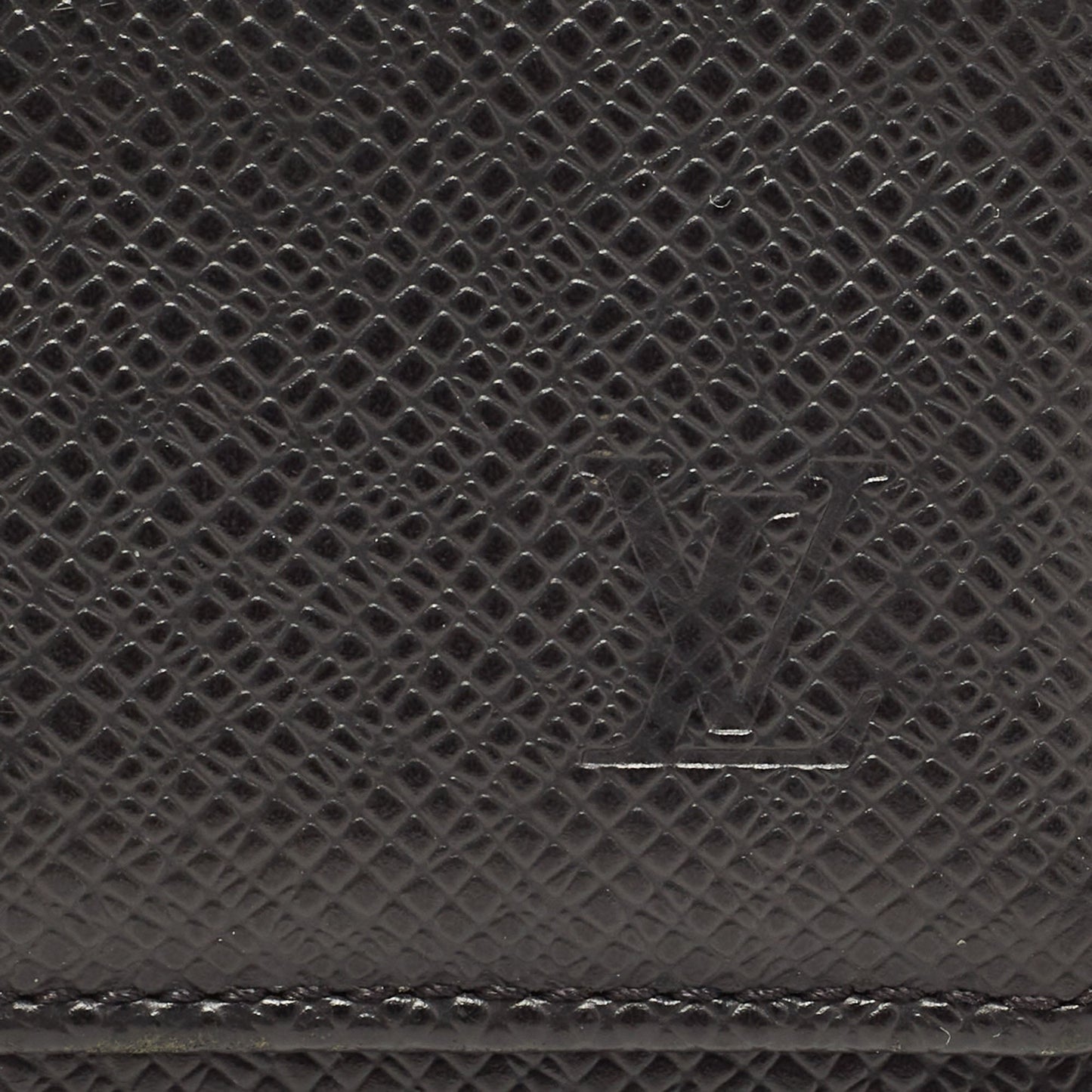 LOUIS VUITTON Black Leather 4 Key Holder