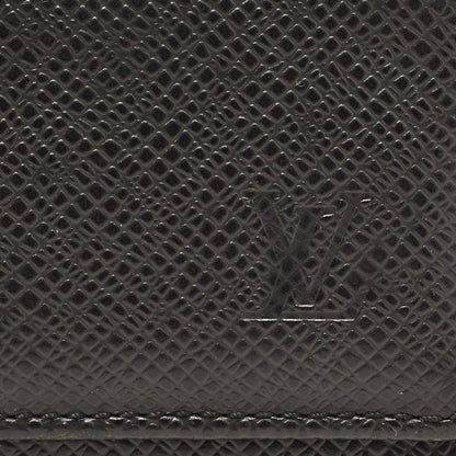 LOUIS VUITTON Black Leather 4 Key Holder