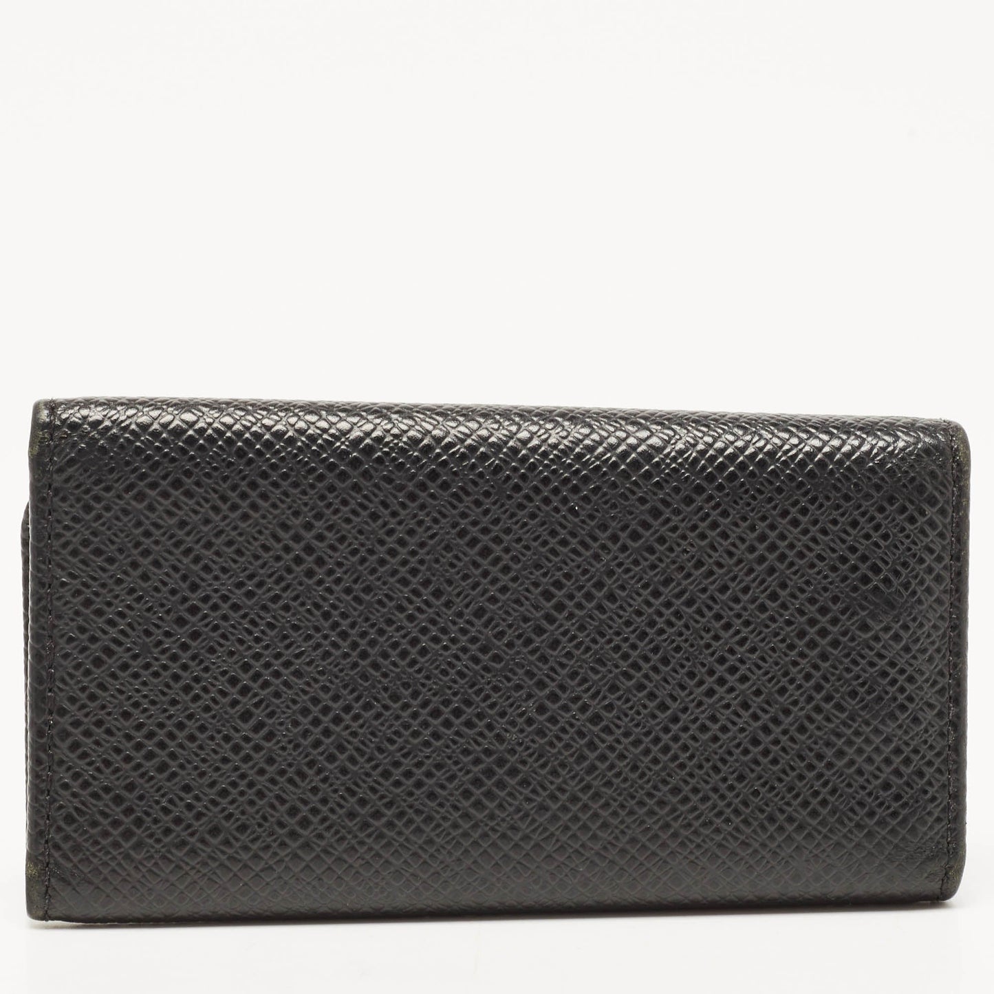 LOUIS VUITTON Black Leather 4 Key Holder
