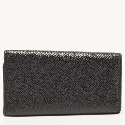 LOUIS VUITTON Black Leather 4 Key Holder