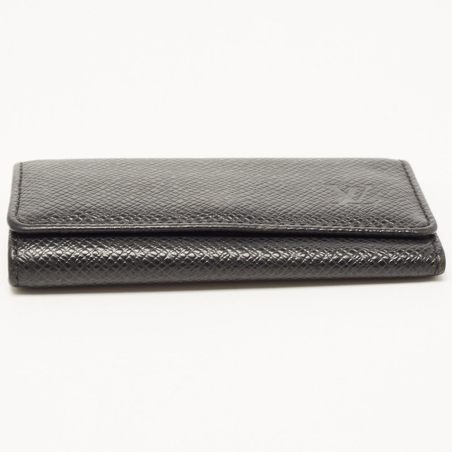 LOUIS VUITTON Black Leather 4 Key Holder
