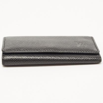 LOUIS VUITTON Black Leather 4 Key Holder