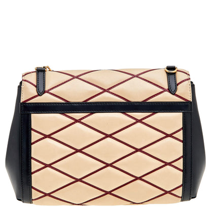 Louis Vuitton Beige/Black Leather Malletage Pochette Flap Bag