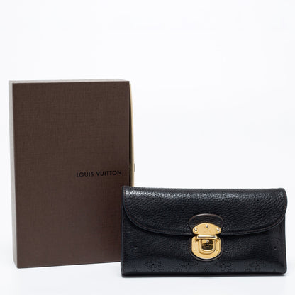 Louis Vuitton Black Monogram Mahina Leather Amelia Wallet