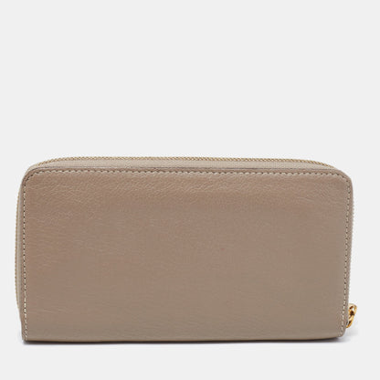 Louis Vuitton Grey Suhali Leather Zip Around Wallet