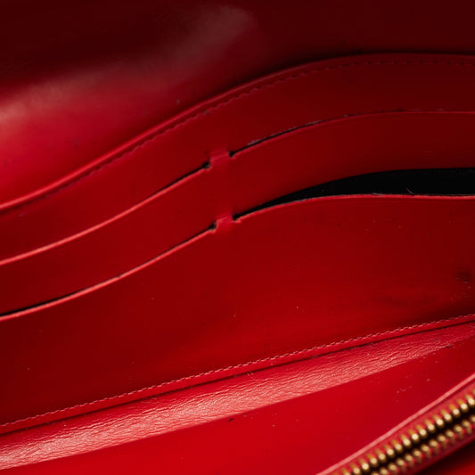 LOUIS VUITTON Red Monogram Vernis Sarah Wallet