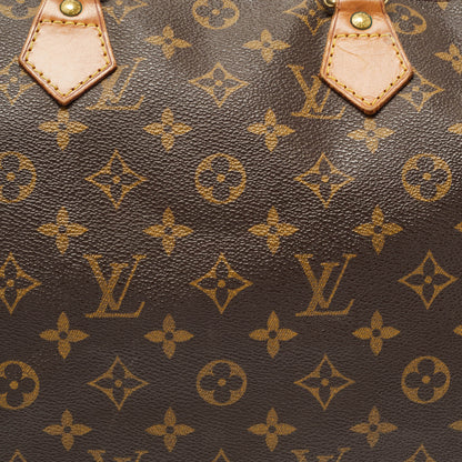 LOUIS VUITTON Brown Monogram Canvas Speedy 30 Top Handle Bag