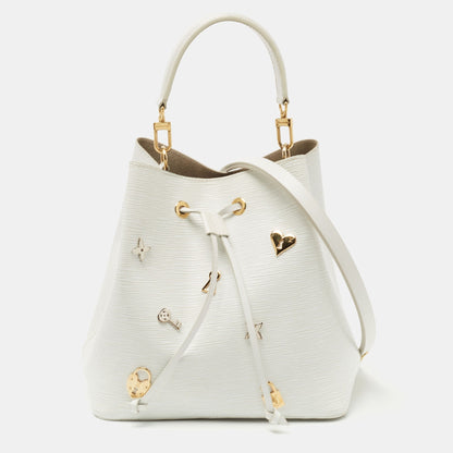 LOUIS VUITTON White Epi Leather Lovelock NeoNoe MM Bag