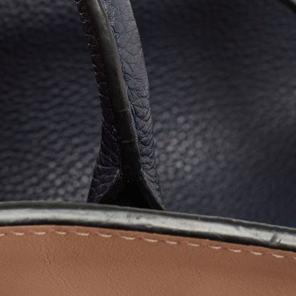 LOUIS VUITTON Blue Marine Leather Milla MM Bag