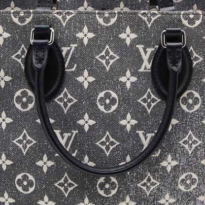 LOUIS VUITTON Black Monogram Denim and Leather OnTheGo MM Bag