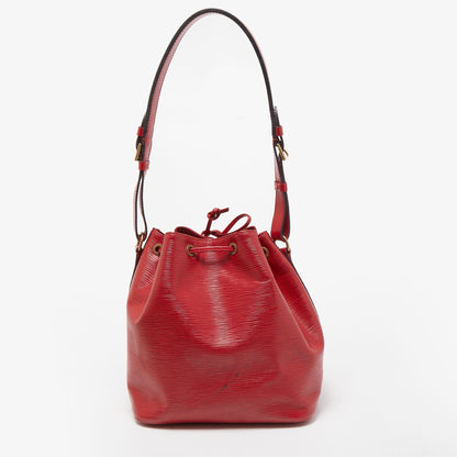 LOUIS VUITTON Red Epi Leather Petit Noe Bag