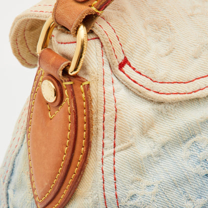 LOUIS VUITTON Blue Monogram Denim and Leather Limited Edition Sunshine Bag