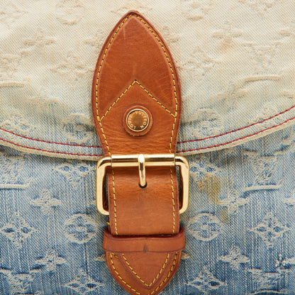 LOUIS VUITTON Blue Monogram Denim and Leather Limited Edition Sunshine Bag