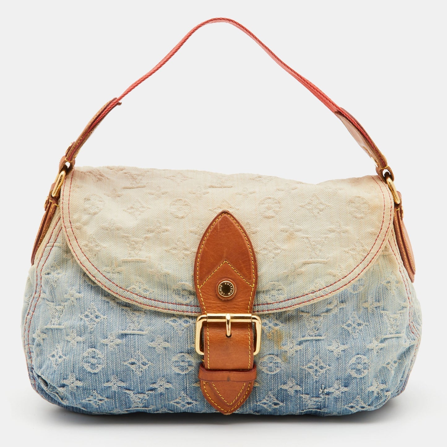 LOUIS VUITTON Blue Monogram Denim and Leather Limited Edition Sunshine Bag