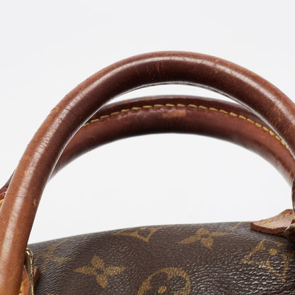 LOUIS VUITTON Brown Monogram Canvas Speedy 30 Top Handle Bag