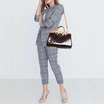 LOUIS VUITTON Amarante Monogram Vernis Brea MM Bag