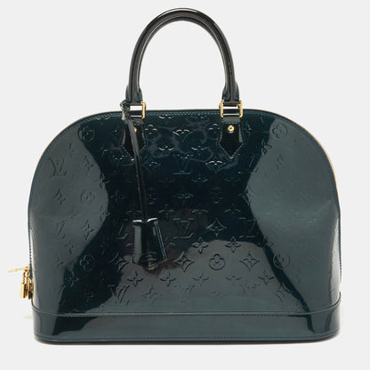 LOUIS VUITTON Green Monogram Vernis Alma GM Bag