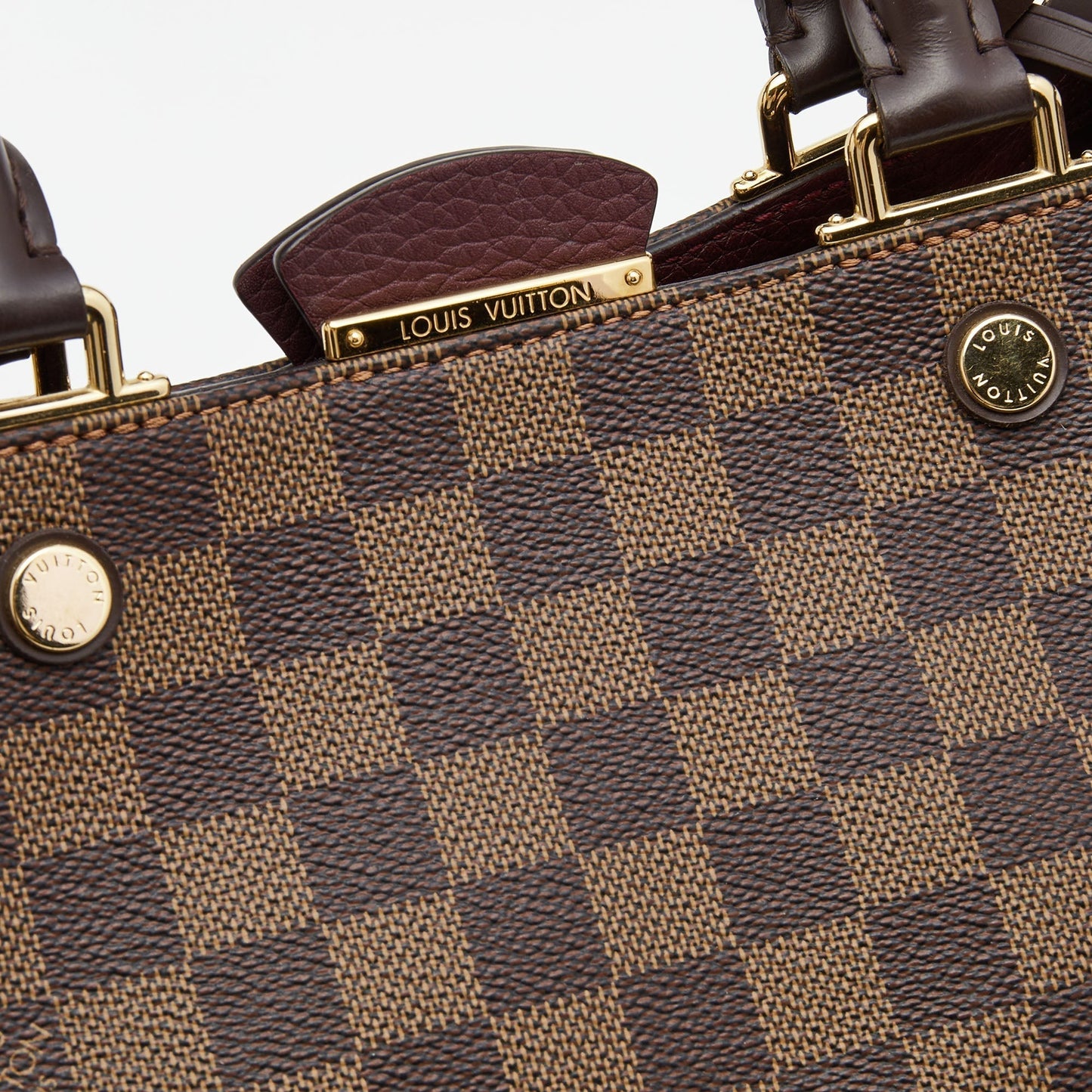 LOUIS VUITTON Bordeaux Damier Ebene Canvas Brittany Bag