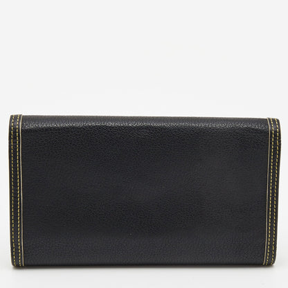 LOUIS VUITTON Black Leather Porte Tresor International Wallet