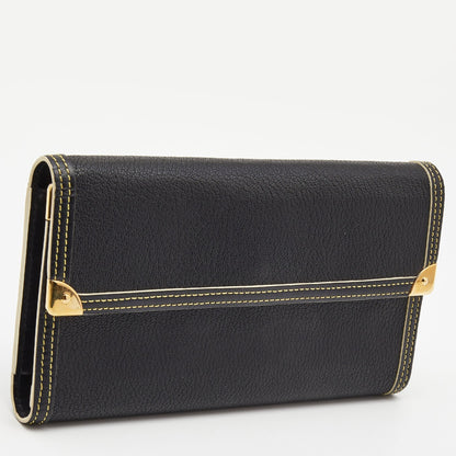 LOUIS VUITTON Black Leather Porte Tresor International Wallet