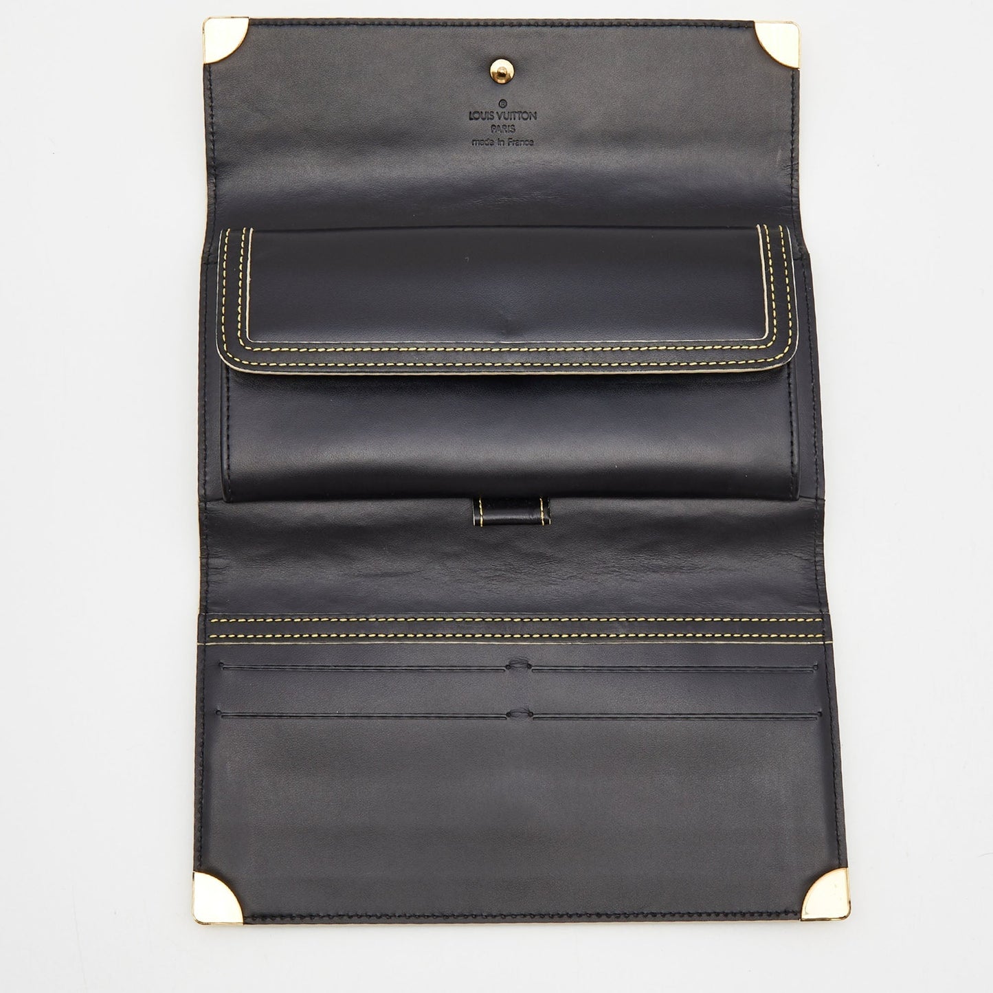 LOUIS VUITTON Black Leather Porte Tresor International Wallet