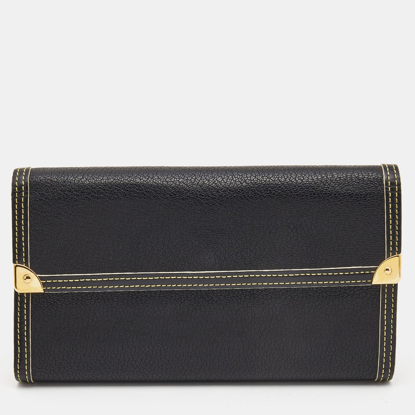 LOUIS VUITTON Black Leather Porte Tresor International Wallet