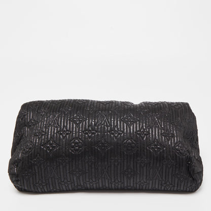 LOUIS VUITTON Black Shimmering Monogram Jacquard Limited Edition Altair Clutch