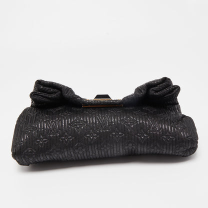 LOUIS VUITTON Black Shimmering Monogram Jacquard Limited Edition Altair Clutch