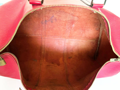 LOUIS VUITTON Red Epi Leather Keepall 50 Travel Bag