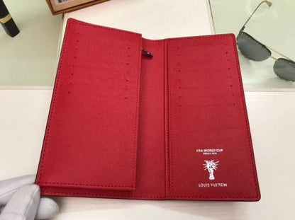 Louis Vuitton Brazza Wallet Epi Leather Hexagon Red