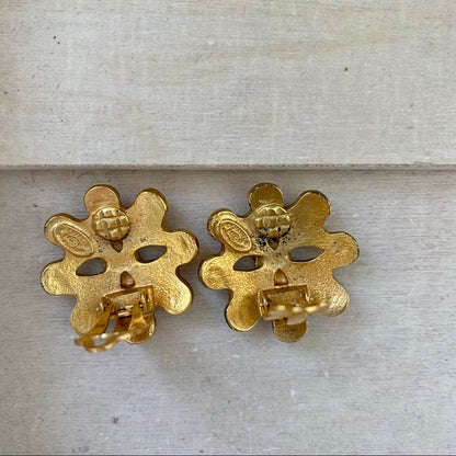 CHANEL VINTAGE snowflake earrings