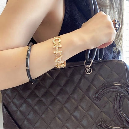 CHANEL Camille & cc logo bracelet