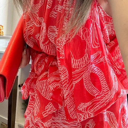 CHANEL red Cotton dress