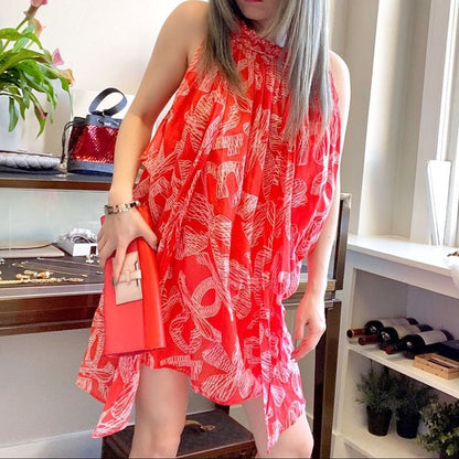 CHANEL red Cotton dress