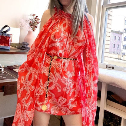 CHANEL red Cotton dress