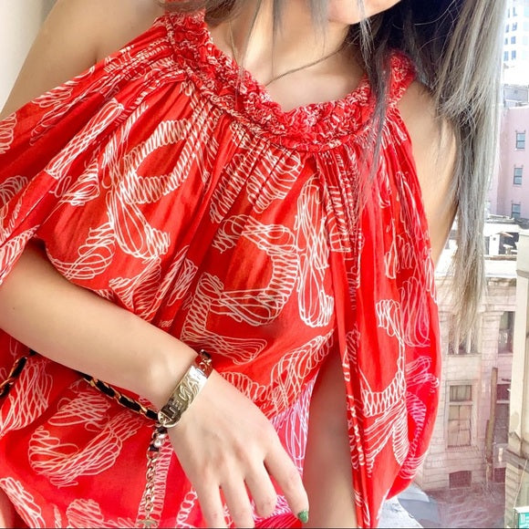 CHANEL red Cotton dress