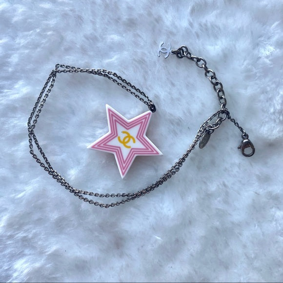 CHANEL two sides star necklace