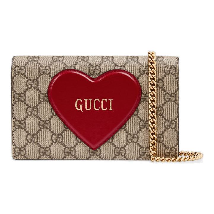 (WMNS) GUCCI Logo 3D Love Canvas Chain Shoulder Messenger Bag / Red Valentine's Day limited 648948-20QAS-8570