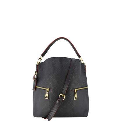 LOUIS VUITTON Melie Empreinte Leather Hobo Shoulder Bag Navy Blue