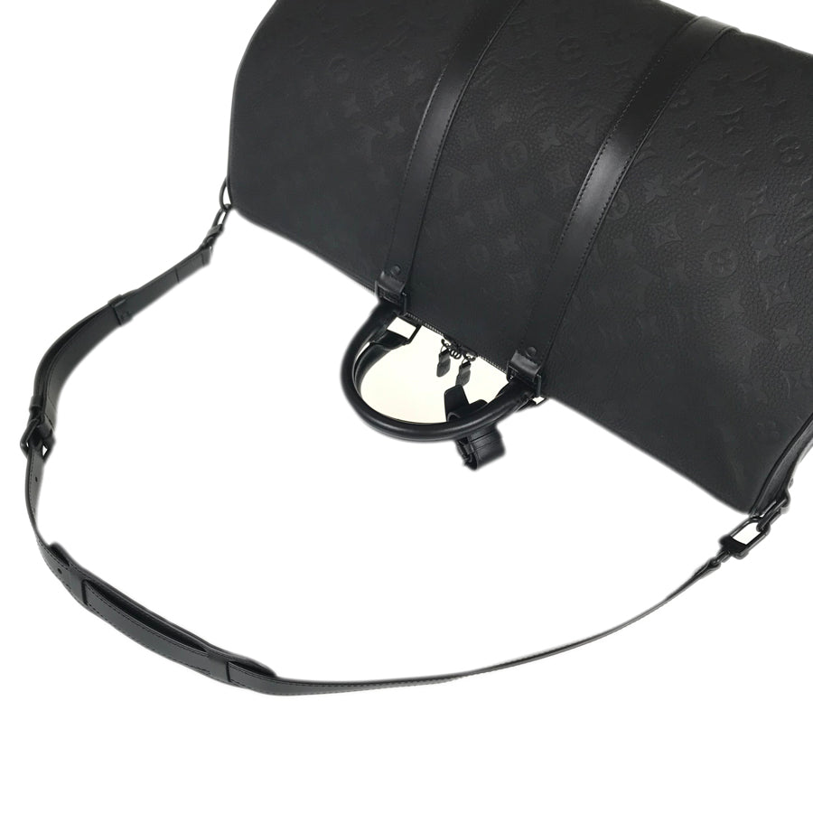 LOUIS VUITTON Monogram Taurillon Clemence keepall Bandouliere 50 Boston bag