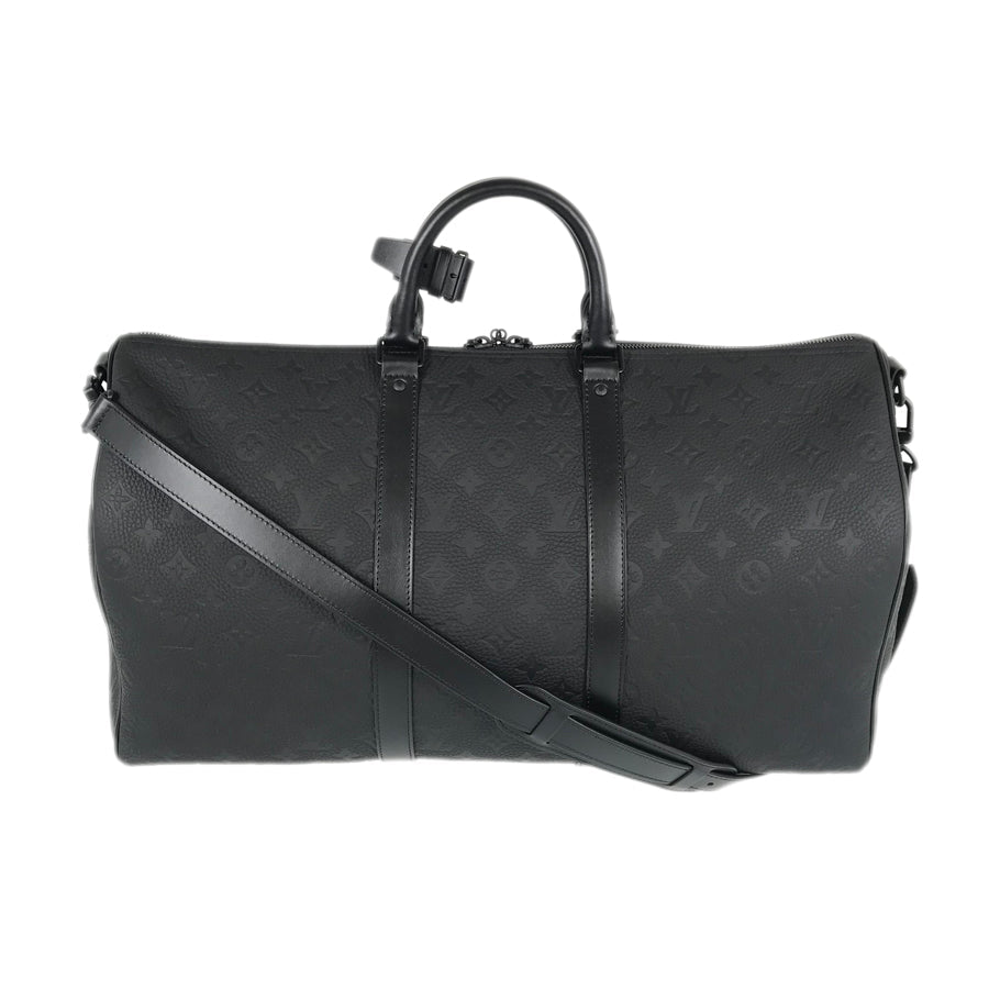LOUIS VUITTON Monogram Taurillon Clemence keepall Bandouliere 50 Boston bag
