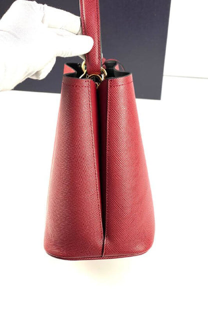 Prada Panier bag in Saffiano leather red