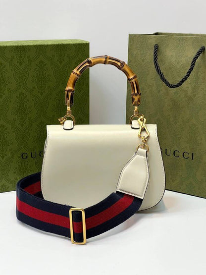 Gucci Bamboo 1947 mini top handle bag white