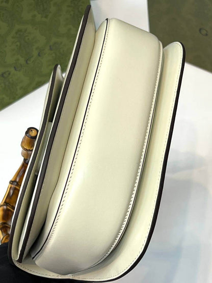 Gucci Bamboo 1947 mini top handle bag white