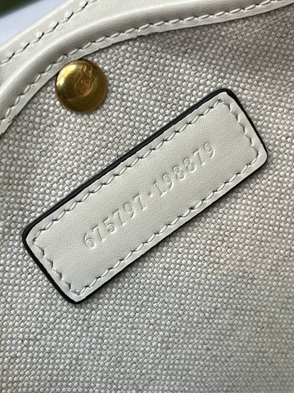 Gucci Bamboo 1947 mini top handle bag white